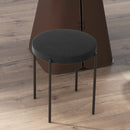 Set 4 Sgabelli Rotondi Ø41,5x46 cm in Tessuto Effetto Velluto Nero  