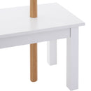 Panca con Appendiabiti in Bambù Bianco e Legno 80x30x180 cm 