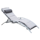 Lettino Chaise Longue da Giardino Poltrona Relax Grigia 170x64x80 cm 