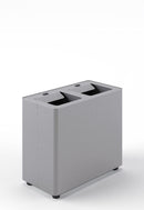 Pattumiera a 2 Scomparti Totale 24 L 48,5x25,5x39 cm con Contenitori Interni in Acciaio Verniciato Grigio 