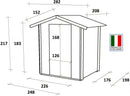 Casetta Box da Giardino per Attrezzi 248x198 cm con Porta Doppia Finestrata in Legno Naturale