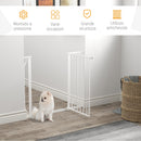 Cancelletto di Sicurezza per Animali Domestici Regolabile 75-95 cm in Acciaio e ABS Bianco 