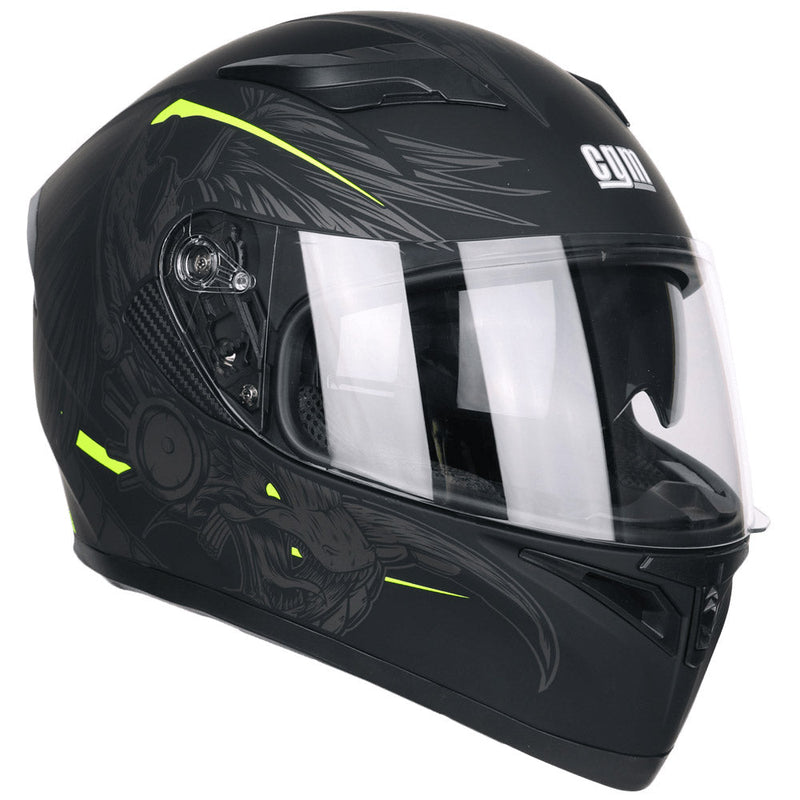 Casco Integrale per Scooter Visiera Lunga CGM Tampere Indian 316S Giallo Fluo Opaco Varie Misure