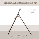 Cavalletto Treppiede da Pittura 51,5x71,5x134,5 cm in Legno di Pino Marrone