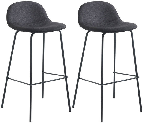 Set mit 2 Hockern 42x43x91,5 cm in schwarzem Stoff prezzo