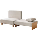 Poltrona Letto Singolo 2 in 1 Pieghevole Salvaspazio 94x63x89 cm con Cuscini in Tessuto Misto Crema      