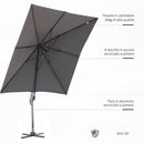 Ombrellone da Giardino Decentrato 2,5x2,5m in Alluminio Grigio