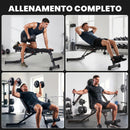 Panca Fitness Regolabile 135x130x107 cm con Bande di Resistenza Pieghevole Salvaspazio      
