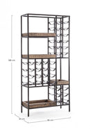 Mobile Cantinetta Portabottiglie 86x35x180 cm in Acciaio e Legno