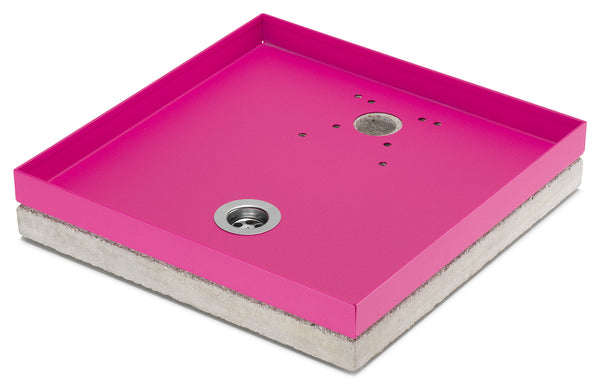 Base Portaciottolo per Fontane 40x40x8 cm in Metallo con Base in Cemento Belfer 42/BSE/10 Ciclamino sconto