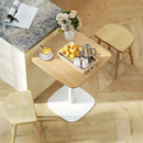 Tavolo da Pranzo Quadrato 60x60x75 cm con Piano Effetto Legno Base in Acciaio e Piedini Antiscivolo Legno Naturale      