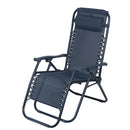 Sedia Sdraio Reclinabile e Richiudibile Rio 65x90x108 cm con Poggiatesta in Poliestere con Struttura in Acciaio Blu Mélange      
