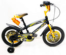 Bicicletta per Bambino 16" 2 Freni con Borraccia e Scudetto Frontale Nera