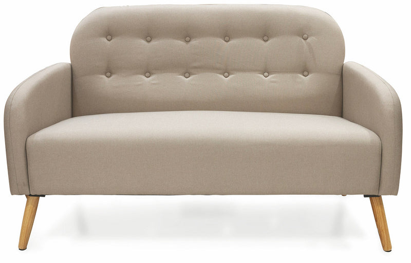 Divano 2 Posti 137x75x89 cm in Tessuto Soriani Ecrù