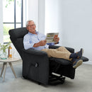 Poltrona Alzapersona Elettrica 1 Motore 73x94x103 cm in Tessuto Nero