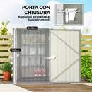 Casetta da Giardino Porta Attrezzi 100x104x160 cm con Porta in Acciaio Galvanizzato Grigio Chiaro      