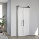 Porta Scorrevole a Libro 90x210 cm con Superficie Verniciabile in MDF e Carbonio Bianco  