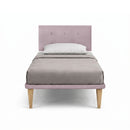 Letto 1 Piazza e Mezza con Rete Rivestita Microfibra Glicine Tessis Testata Button Varie Misure