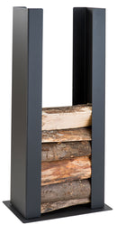 Portalegna da Terra e Muro 53x34,5x110 cm Crea Unico Terra E Muro in Acciaio Nero 