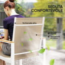 Set da Giardino con Tavolo da Pranzo in Vetro Rettangolare e 4 Sedie con Braccioli Multicolore     