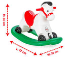 Cavallo a Dondolo Multifunzione 35x77x50 cm Primipassi con Ruote Bianco
