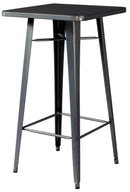 Tavolino Quadrato Alto da Giardino 60x60x108 cm in Lamiera Piombo