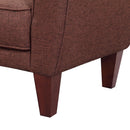 Poltrona Elegante Classica in Tessuto di Lino Marrone 84x65x82.4 cm 