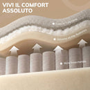 Divano Angolare 3 Posti 235x80x85 cm con Contenitore Poggiapiedi Rimovibile e 2 Cuscini in Tessuto Effetto Lino Beige      