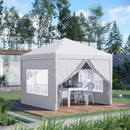 Gazebo Pieghevole 3x3m in Acciaio e tessuto Oxford Bianco