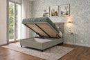 Letto 1 Piazza e Mezza Contenitore Imbottito Similpelle Cappuccino Boxmax Testata Button Varie Misure