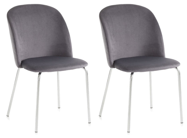 Set mit 2 Stühlen 45 x 47 x 85 cm in grauem Samt online