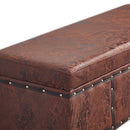 Cassapanca Contenitore Ecopelle Divano Panca Pouf Contenitore 80x40x43cm Marrone