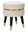 Hocker Paris Ø35x40,5 cm aus Holz, Schwamm, Metall und schwarzem und goldcremefarbenem Polyester