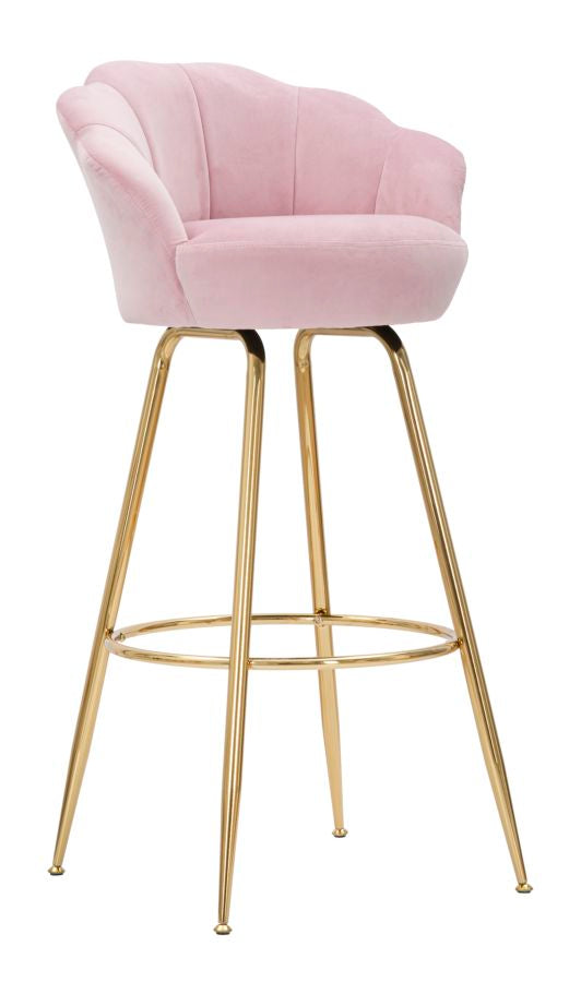 Vienna Pink Barhocker 55 x 53 x 110 cm Schwamm und Stoff und rosa und goldenes Metall prezzo