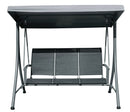 Dondolo da Giardino 200x175x125 cm in Ferro e Textilene Nero