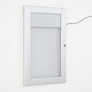 Bacheca con Apertura a Battente 30,1x48,7x2,3 cm in Alluminio con Led Silver