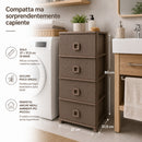 Cassettiera 37x37,5x80cm Pratika Kool Multiuso 4 Cassetti in Plastica Tortora      