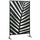 Separé Frangivista a 3 Ante Verticali 122x45x198 cm in Acciaio con Motivo a Foglia di Banana Nero