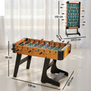 Calcio Balilla Pieghevole 118x107,5x78 cm con Impugnature Antiscivolo 2 Palline e Segnapunti in MDF Marrone      