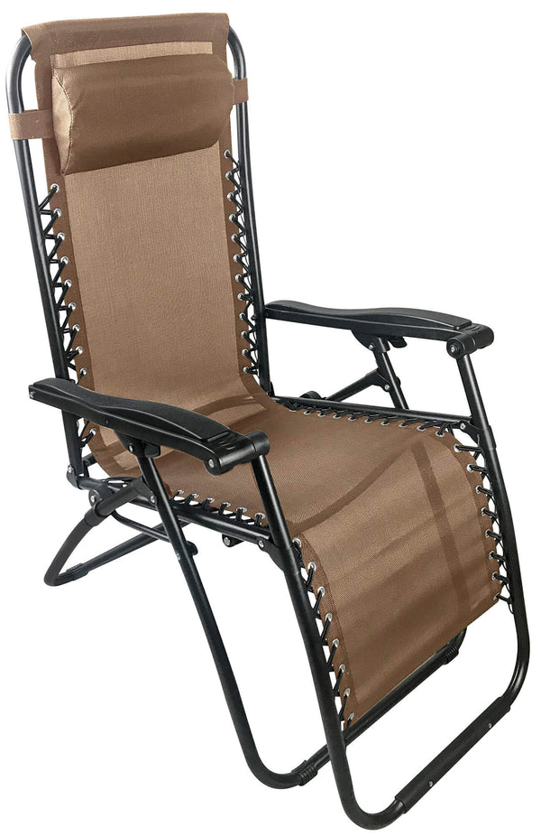 acquista Zero Gravity Reclining Folding Liegestuhl aus Stahl und braunem Siesta Textilene