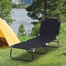 Lettino Prendisole da Giardino Pieghevole 188x56x28cm in Acciaio e tessuto Oxford Nero