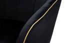 Poltrona Paris 62x58x78 cm in Legno Spugna Metallo e Poliestere Nero e Oro