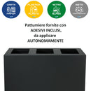 Pattumiera per Raccolta Differenziata 2 Scomparti 120 L 60x30x96 cm in Acciaio Verniciato Antracite