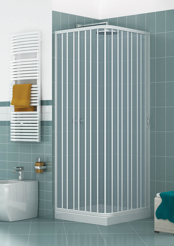 Duschabtrennung 1 Falttür seitliche Öffnung aus PVC H185 Caldoni Manen acquista