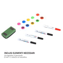 Lavagna Magnetica 110x80 cm in Alluminio con Magnetini e Pennarello Marcatore 