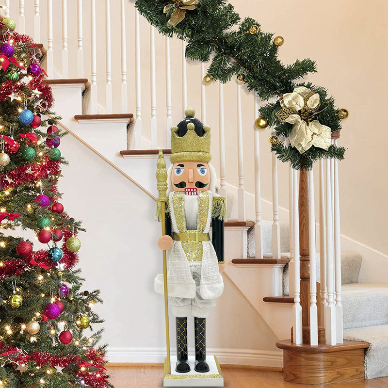 Soldato Schiaccianoci Natalizio H80 cm Nero e Oro