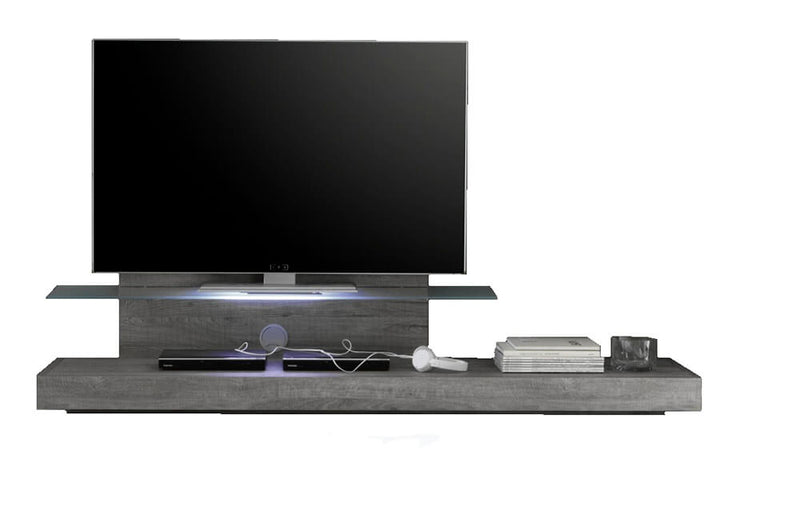 Mobile TV Mensola in Vetro 51x200x51cm TFT  Cube Quercia Grigio