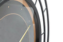 Orologio da Muro Fashion Dark Ø70x5,5 cm in Ferro MDF e Vetro Nero
