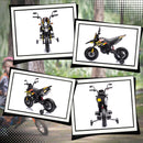 Moto Elettrica per Bambini da 37-96 Mesi con 12V Doppi Motori e Rotelle Rimovibili Capacità 30kg Giallo      