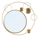 Specchio Planet 90x3x83 cm in Ferro e MDF Oro